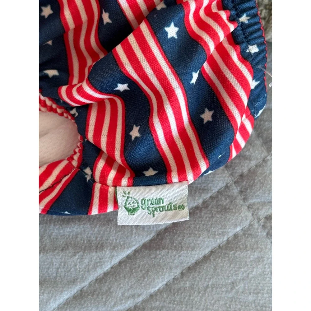 Green Sprouts Reusable Swim Diaper 18 Months Stars Stripes Patriotic Red Blue